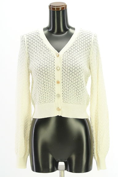 クリックで大画像表示 WILLSELECTION(ウィルセレクション)の古着「透かし編みニットカーディガン(カーディガン・ボレロ)」大画像1へ