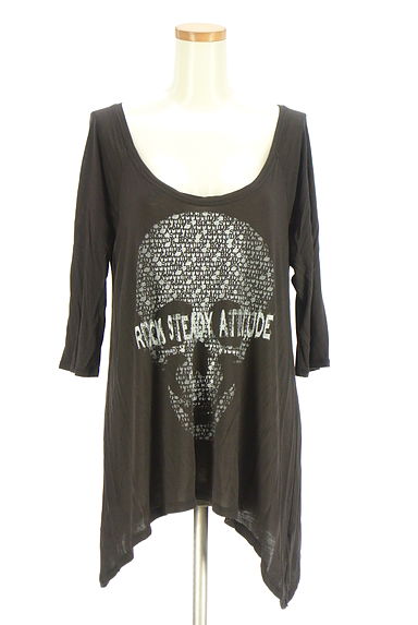 クリックで大画像表示 AZUL BY MOUSSY(アズールバイマウジー)の古着「ドクロプリントカットソー(Tシャツ)」大画像1へ