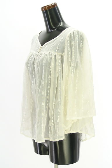 クリックで大画像表示 earth music&ecology(アースミュージック&エコロジー)の古着「刺繍入りシアーブラウス(カットソー・プルオーバー)」大画像3へ