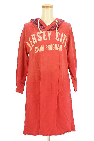 CUBE SUGAR（キューブシュガー）の古着「used加工フーディ膝丈ワンピース（ワンピース・チュニック）」大画像１へ