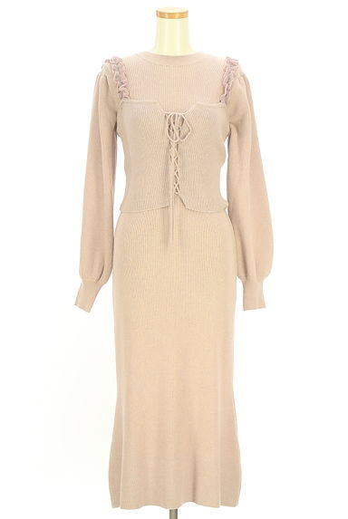 クリックで大画像表示 PROPORTION BODY DRESSING(プロポーションボディドレッシング)の古着「EDIT COLOGNE ビスチェ付きロングニットワンピ(ワンピース・チュニック)」大画像1へ