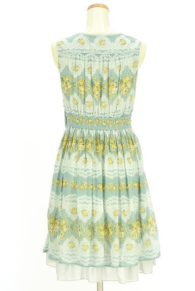 クリックで大画像表示 axes femme(アクシーズファム)の古着「花柄シフォン膝丈フレアワンピース(ワンピース・チュニック)」大画像2へ