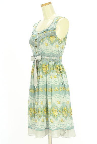 クリックで大画像表示 axes femme(アクシーズファム)の古着「花柄シフォン膝丈フレアワンピース(ワンピース・チュニック)」大画像3へ