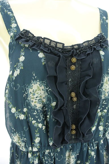 axes femme（アクシーズファム）の古着「花柄シフォンフレアキャミワンピース（キャミワンピース）」大画像４へ