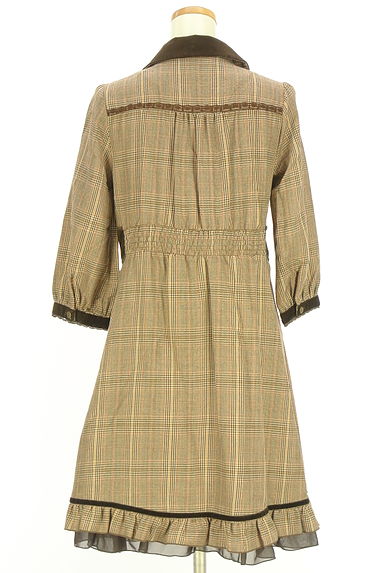 axes femme（アクシーズファム）の古着「7分袖チェックフレアワンピース（ワンピース・チュニック）」大画像２へ