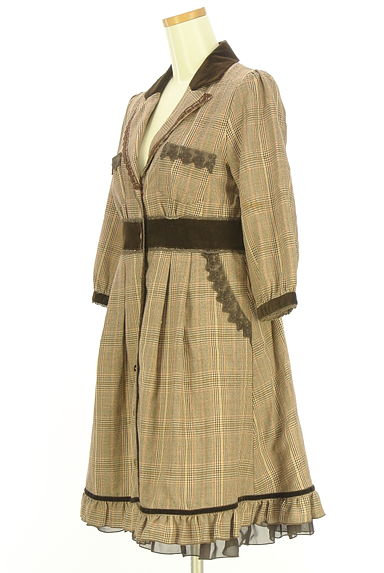 axes femme（アクシーズファム）の古着「7分袖チェックフレアワンピース（ワンピース・チュニック）」大画像３へ