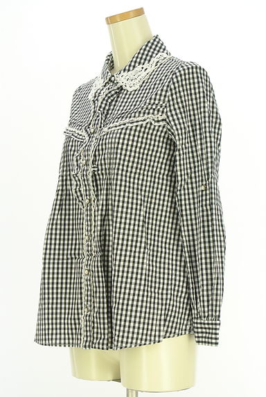 クリックで大画像表示 axes femme(アクシーズファム)の古着「ギンガムチェックレースブラウス(ブラウス)」大画像3へ