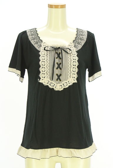 クリックで大画像表示 axes femme(アクシーズファム)の古着「シフォンフリル刺繍カットソー(カットソー・プルオーバー)」大画像1へ