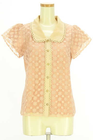 クリックで大画像表示 axes femme(アクシーズファム)の古着「花刺繍オーガンジーブラウス(ブラウス)」大画像1へ