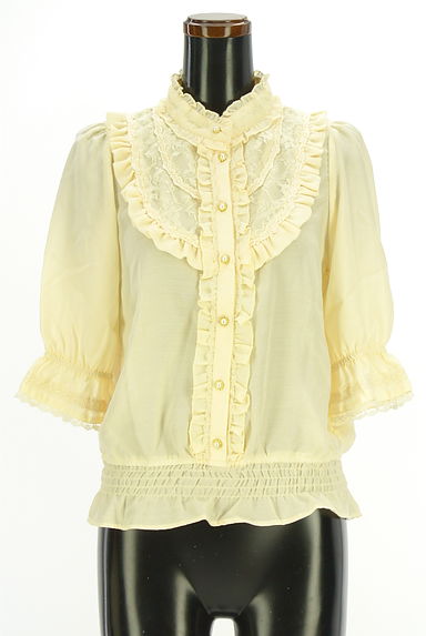 クリックで大画像表示 axes femme(アクシーズファム)の古着「7分袖レースブラウス(カットソー・プルオーバー)」大画像1へ