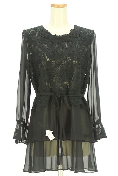 クリックで大画像表示 INGEBORG(インゲボルグ)の古着「レース切替シアーカットソー(カットソー・プルオーバー)」大画像4へ