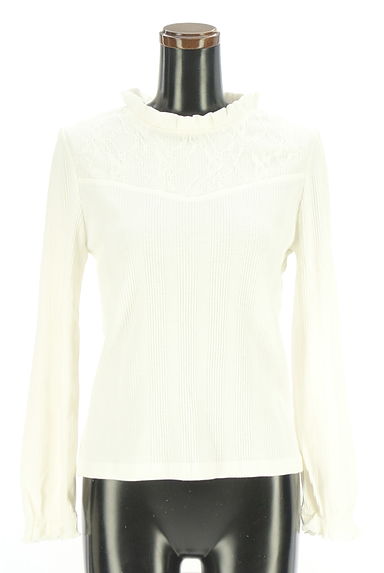 クリックで大画像表示 axes femme(アクシーズファム)の古着「レースヨークリブニット(カットソー・プルオーバー)」大画像1へ