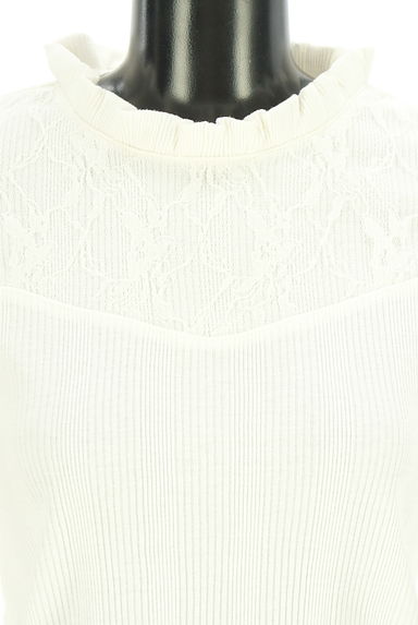 クリックで大画像表示 axes femme(アクシーズファム)の古着「レースヨークリブニット(カットソー・プルオーバー)」大画像4へ