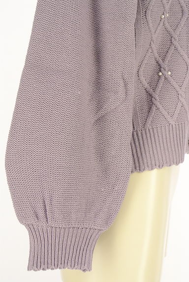 クリックで大画像表示 axes femme(アクシーズファム)の古着「パール付きケーブルニットカーディガン(カーディガン・ボレロ)」大画像5へ