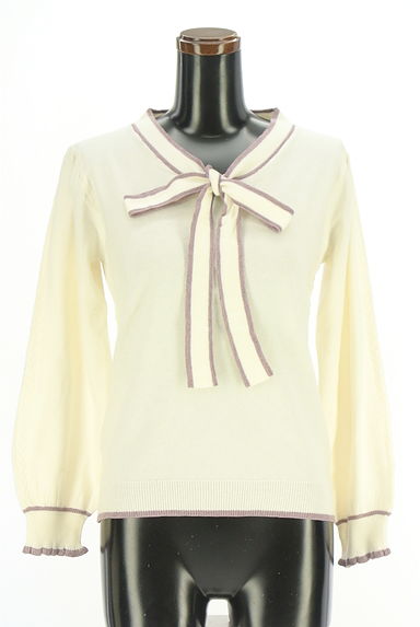 クリックで大画像表示 axes femme(アクシーズファム)の古着「配色ボウタイニット(ニット)」大画像1へ