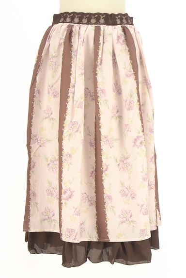 クリックで大画像表示 axes femme(アクシーズファム)の古着「裾フリル花柄ミモレスカート(ロングスカート・マキシスカート)」大画像1へ