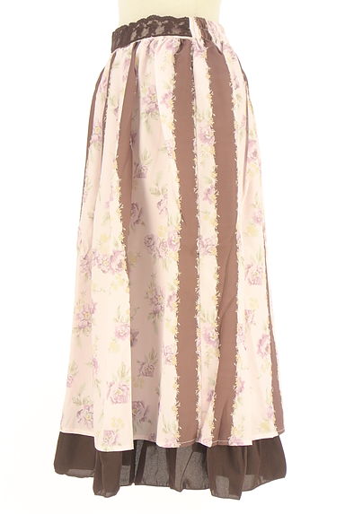 クリックで大画像表示 axes femme(アクシーズファム)の古着「裾フリル花柄ミモレスカート(ロングスカート・マキシスカート)」大画像3へ