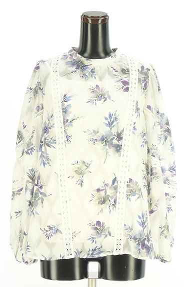クリックで大画像表示 JILLSTUART(ジルスチュアート)の古着「花柄シアーブラウス(カットソー・プルオーバー)」大画像1へ