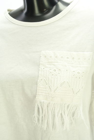 クリックで大画像表示 EZUMi(エズミ)の古着「YASUTOSHI EZUMI カットワークレース&フリンジ切替半そでカットソー(カットソー・プルオーバー)」大画像4へ