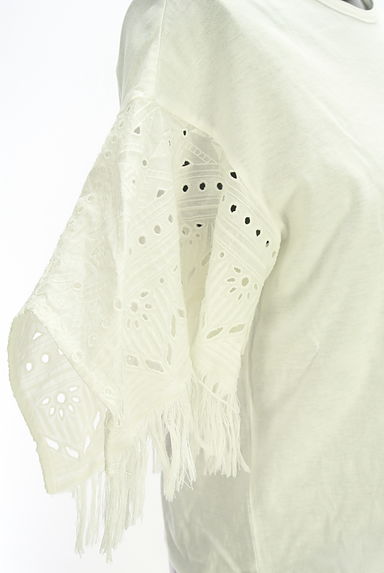 クリックで大画像表示 EZUMi(エズミ)の古着「YASUTOSHI EZUMI カットワークレース&フリンジ切替半そでカットソー(カットソー・プルオーバー)」大画像5へ