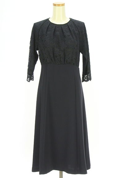 クリックで大画像表示 ROPE(ロペ)の古着「レース切替ミモレフレアワンピース(ワンピース・チュニック)」大画像1へ