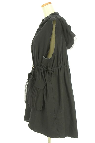 クリックで大画像表示 JEANASiS(ジーナシス)の古着「チュール切替フーディベスト(ブルゾン・スタジャン)」大画像3へ