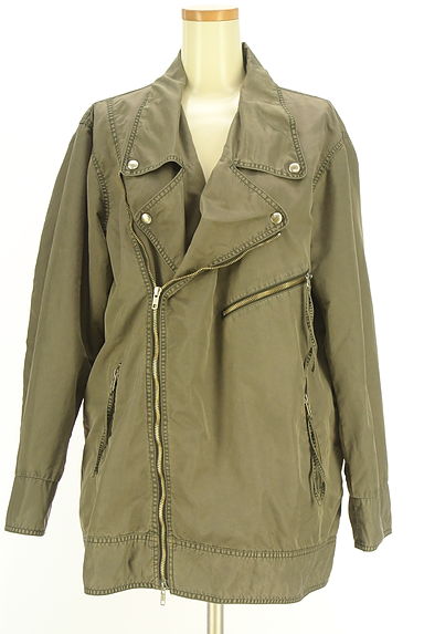 クリックで大画像表示 JEANASiS(ジーナシス)の古着「ミドル丈ライダースブルゾン(ブルゾン・スタジャン)」大画像1へ