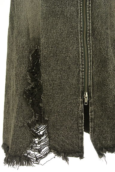 クリックで大画像表示 JEANASiS(ジーナシス)の古着「ダブルジップクラッシュブラックデニムスカート(ロングスカート・マキシスカート)」大画像5へ