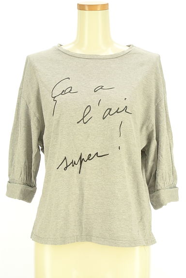 クリックで大画像表示 To b. by agnes b.(トゥービーバイアニエスベー)の古着「ロゴプリント&刺繍カットソー(Tシャツ)」大画像1へ