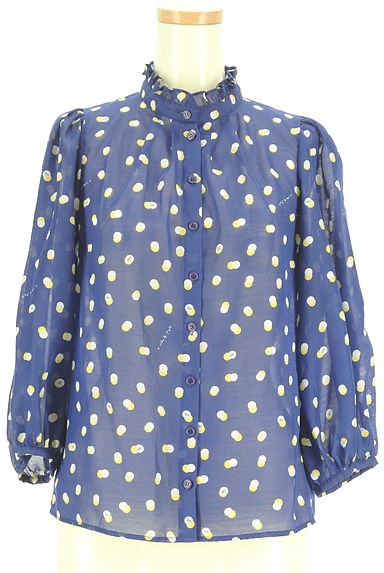 クリックで大画像表示 To b. by agnes b.(トゥービーバイアニエスベー)の古着「ドット×ロゴプリントシアーブラウス(ブラウス)」大画像1へ