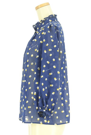 クリックで大画像表示 To b. by agnes b.(トゥービーバイアニエスベー)の古着「ドット×ロゴプリントシアーブラウス(ブラウス)」大画像3へ