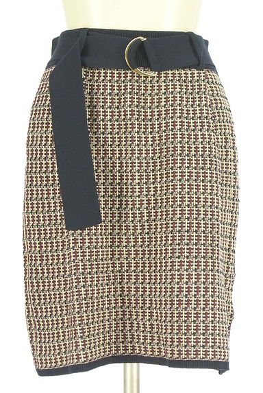 クリックで大画像表示 REDYAZEL(レディアゼル)の古着「チェック柄編みニットトップス×スカートセットアップ(セットアップ(ジャケット+スカート))」大画像4へ