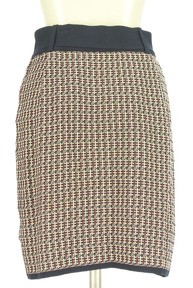 クリックで大画像表示 REDYAZEL(レディアゼル)の古着「チェック柄編みニットトップス×スカートセットアップ(セットアップ(ジャケット+スカート))」大画像5へ