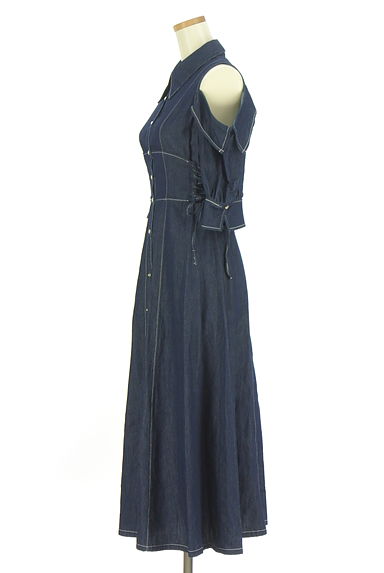 クリックで大画像表示 dazzlin(ダズリン)の古着「オープンショルダーデニムシャツワンピース(ワンピース・チュニック)」大画像3へ