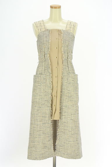 クリックで大画像表示 REDYAZEL(レディアゼル)の古着「別地切替ツイードワンピース(ワンピース・チュニック)」大画像1へ