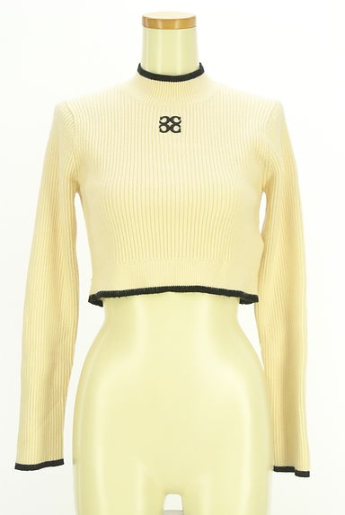 クリックで大画像表示 Who's Who Chico(フーズフーチコ)の古着「刺繍マーク入りモックネックリブニットトップス(ニット)」大画像1へ