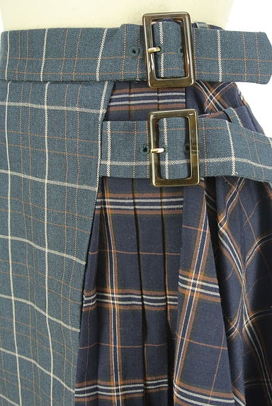 クリックで大画像表示 REDYAZEL(レディアゼル)の古着「バイカラーチェック柄ロング巻きスカート(スカート)」大画像4へ