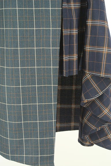 クリックで大画像表示 REDYAZEL(レディアゼル)の古着「バイカラーチェック柄ロング巻きスカート(スカート)」大画像5へ