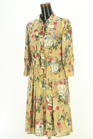 クリックで大画像表示 Lois CRAYON(ロイスクレヨン)の古着「花柄ボウタイワンピース(ワンピース・チュニック)」大画像4へ