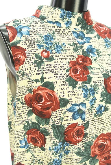 クリックで大画像表示 Lois CRAYON(ロイスクレヨン)の古着「ロゴ×花柄ノースリワンピース(ワンピース・チュニック)」大画像4へ