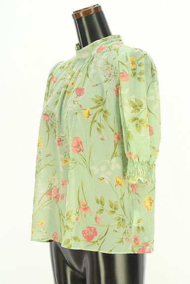 クリックで大画像表示 Lois CRAYON(ロイスクレヨン)の古着「6分袖花柄シフォンカットソー(カットソー・プルオーバー)」大画像3へ