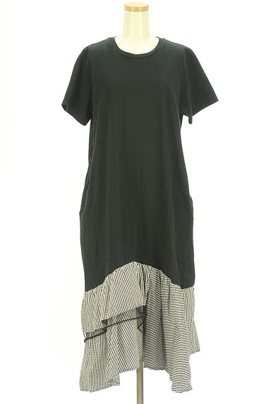 Re.Verofonna（ヴェロフォンナ）の古着「裾ギンガムチェックフリル半袖ワンピース（ワンピース・チュニック）」大画像１へ