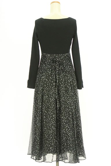 Mystrada（マイストラーダ）の古着「リブニット×変形ドット柄シフォン切替ワンピース（ワンピース・チュニック）」大画像２へ