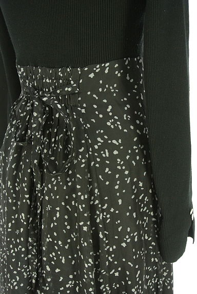 Mystrada（マイストラーダ）の古着「リブニット×変形ドット柄シフォン切替ワンピース（ワンピース・チュニック）」大画像５へ