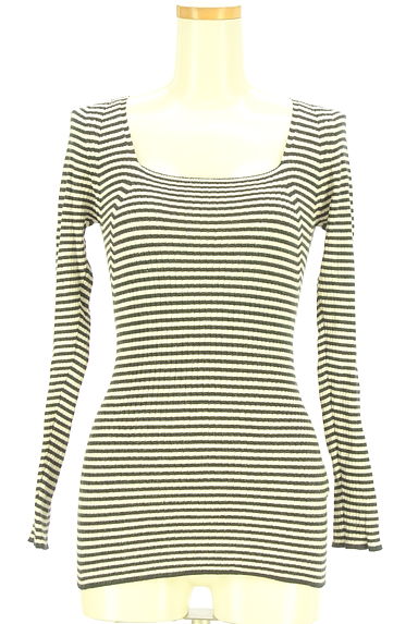 MOGA（モガ）の古着「スクエアネックボーダーリブニット（ニット）」大画像１へ