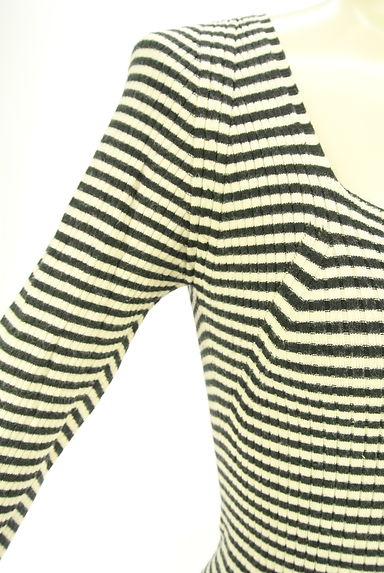 MOGA（モガ）の古着「スクエアネックボーダーリブニット（ニット）」大画像４へ