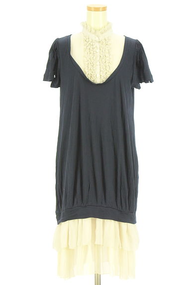 KEITA MARUYAMA（ケイタマルヤマ）の古着「ドットシフォン切り替え膝丈フリルワンピース（ワンピース・チュニック）」大画像１へ