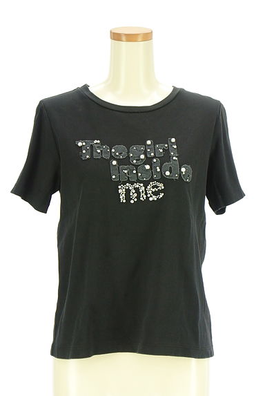 GRACE CONTINENTAL（グレースコンチネンタル）の古着「パール&ラインストーン付きロゴTシャツ（Ｔシャツ）」大画像１へ