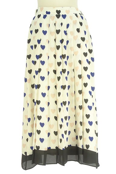 クリックで大画像表示 Grace Class(グレースクラス)の古着「マルチハート柄ミモレ丈プリーツスカート(ロングスカート・マキシスカート)」大画像1へ
