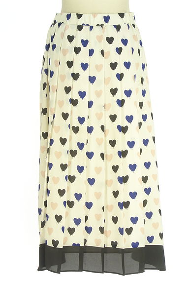 クリックで大画像表示 Grace Class(グレースクラス)の古着「マルチハート柄ミモレ丈プリーツスカート(ロングスカート・マキシスカート)」大画像2へ